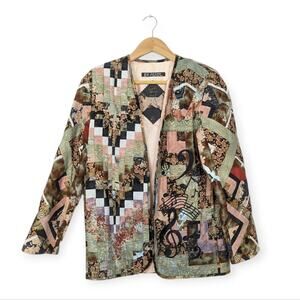 Vintage Just Jackets Music Note Colorful Designed Blazer